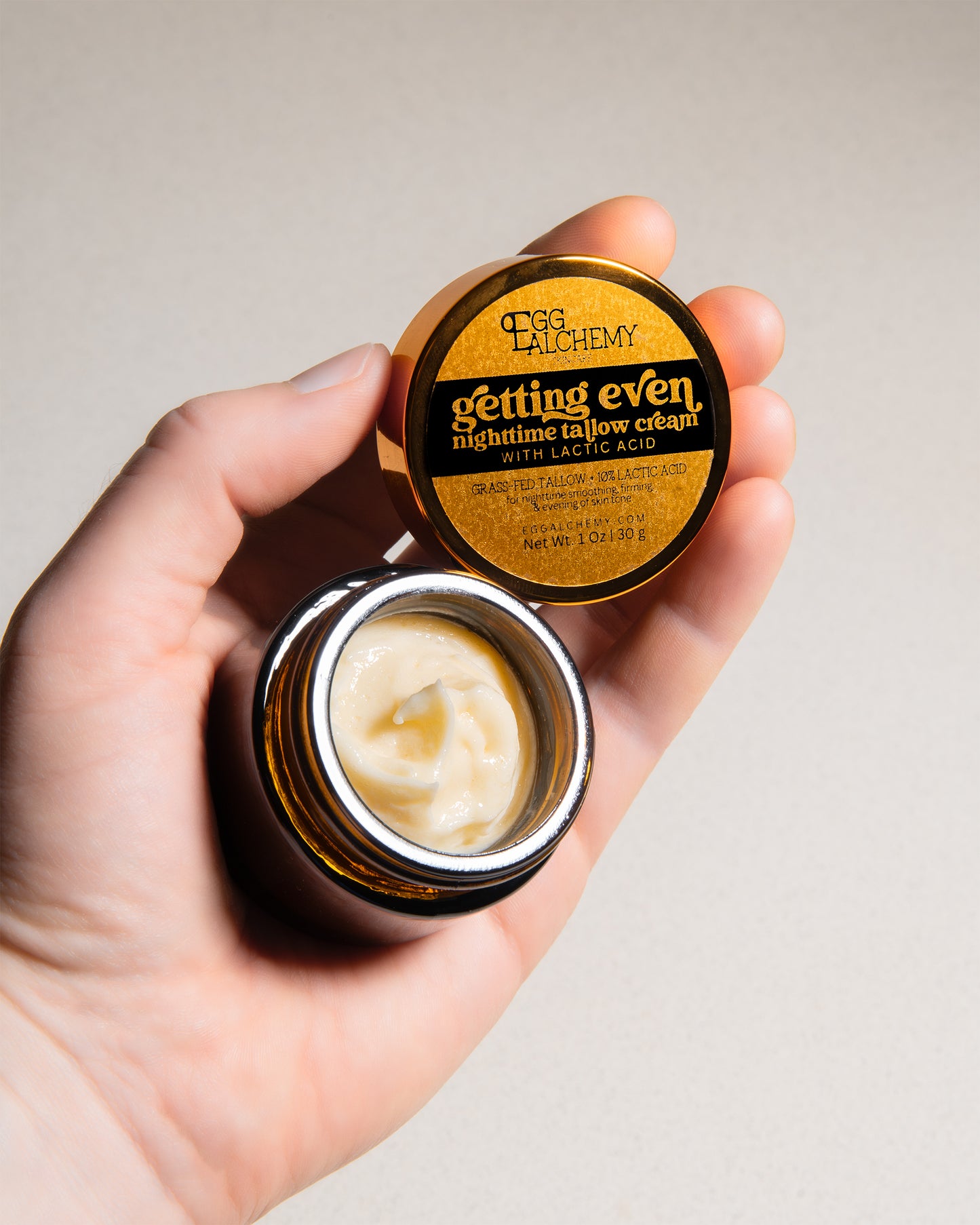 GETTING EVEN 10% LACTIC ACID NIGHTTIME TALLOW CREAM | to smooth, even, and plump